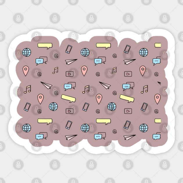 social media pattern face mask Sticker by qrotero